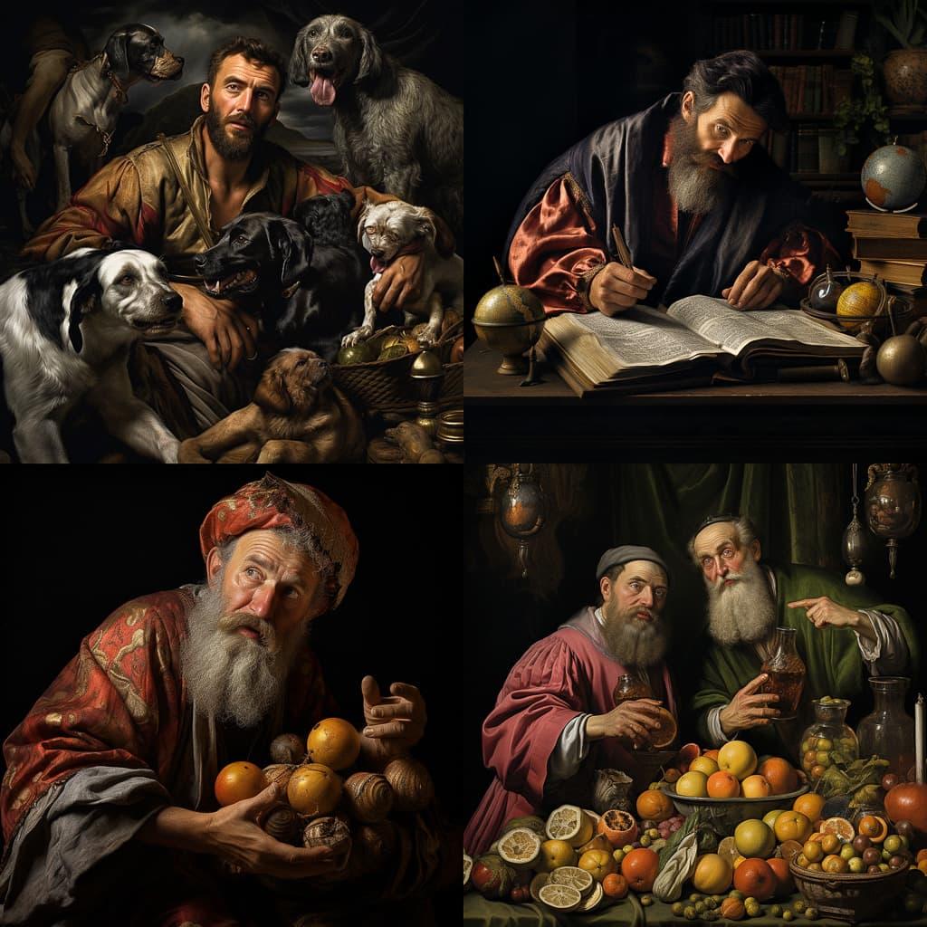 Jacopo Bassano style, Midjourney V5.2, render 1 of 4