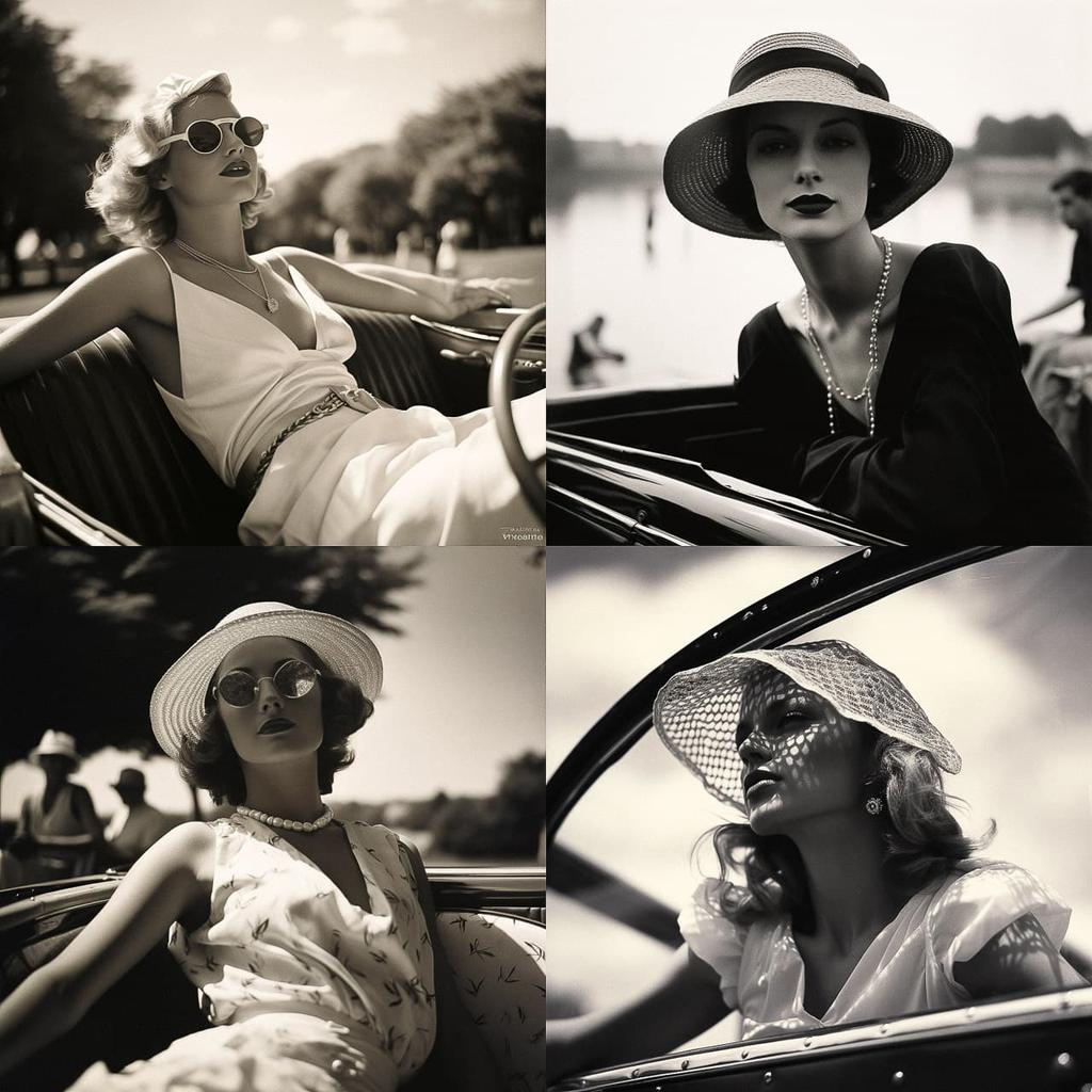 Jacques Henri Lartigue style, Midjourney V5.2, render 1 of 4