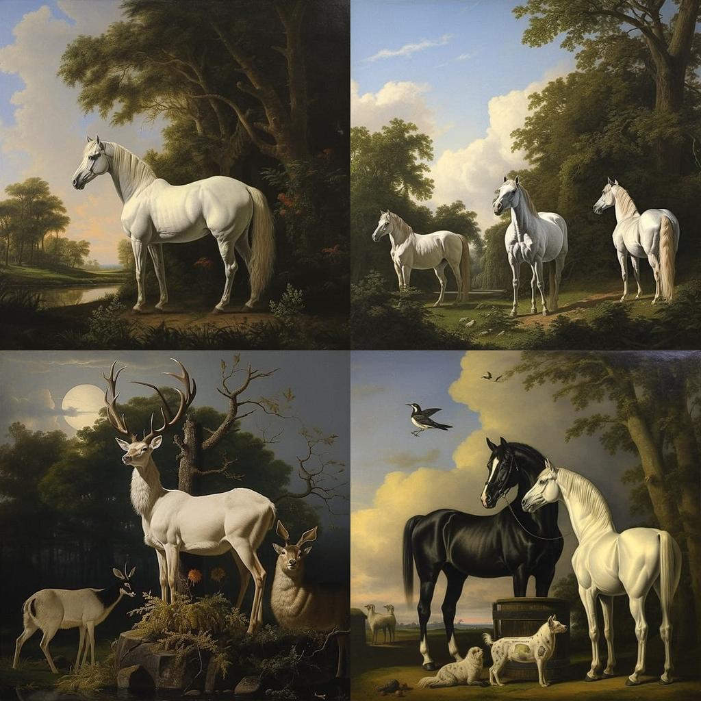 Jacques-Laurent Agasse style, Midjourney V5.2, render 1 of 4
