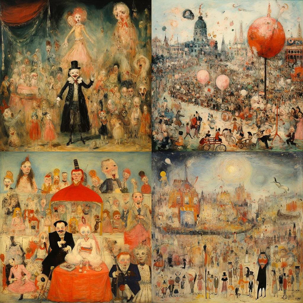 James Ensor style, Midjourney V5.2, render 1 of 4