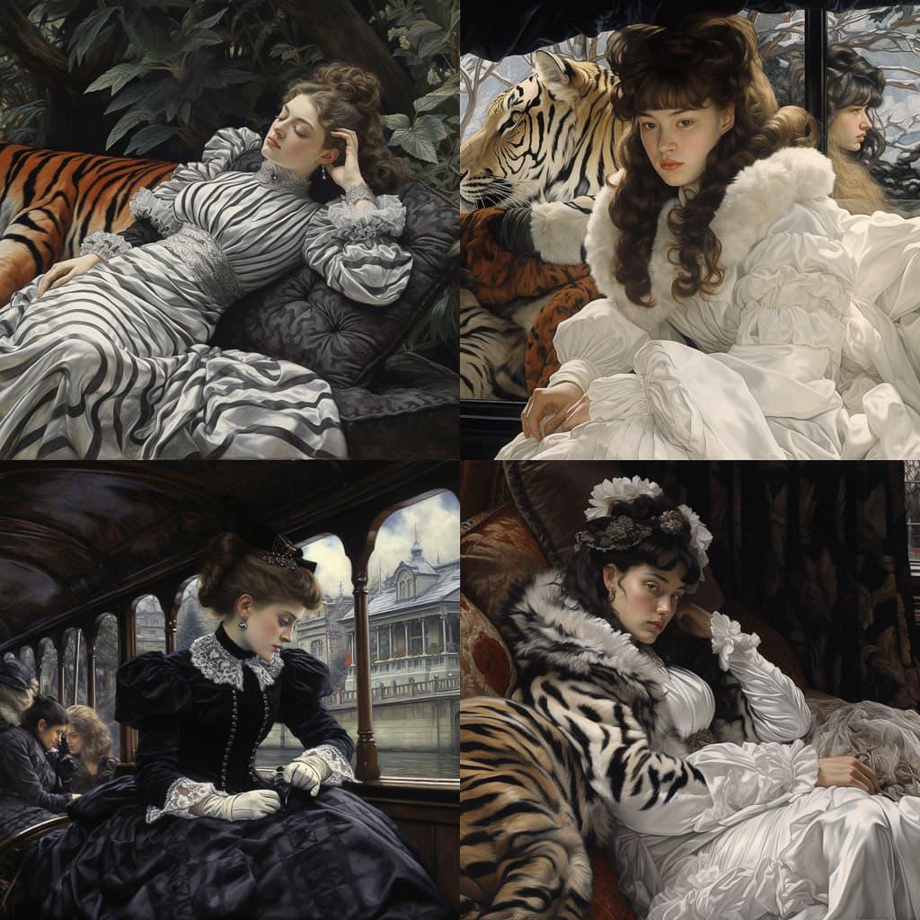 James Tissot style, Midjourney V5.2, render 1 of 4