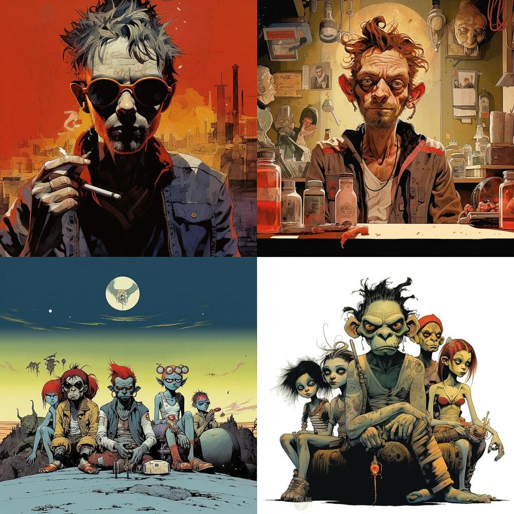 Jamie Hewlett style, Midjourney V5.2, render 1 of 4