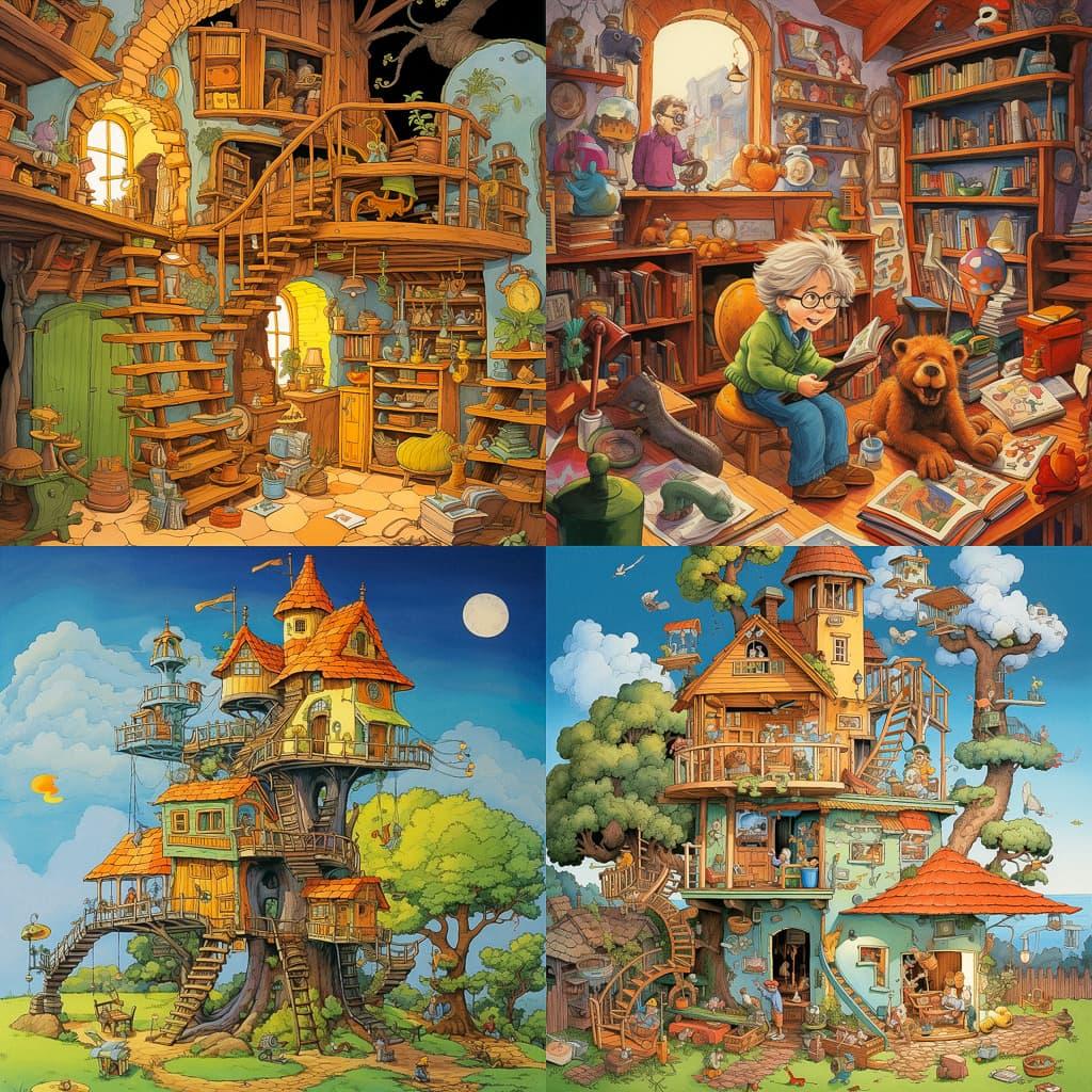 Jan Berenstain style, Midjourney V5.2, render 1 of 4