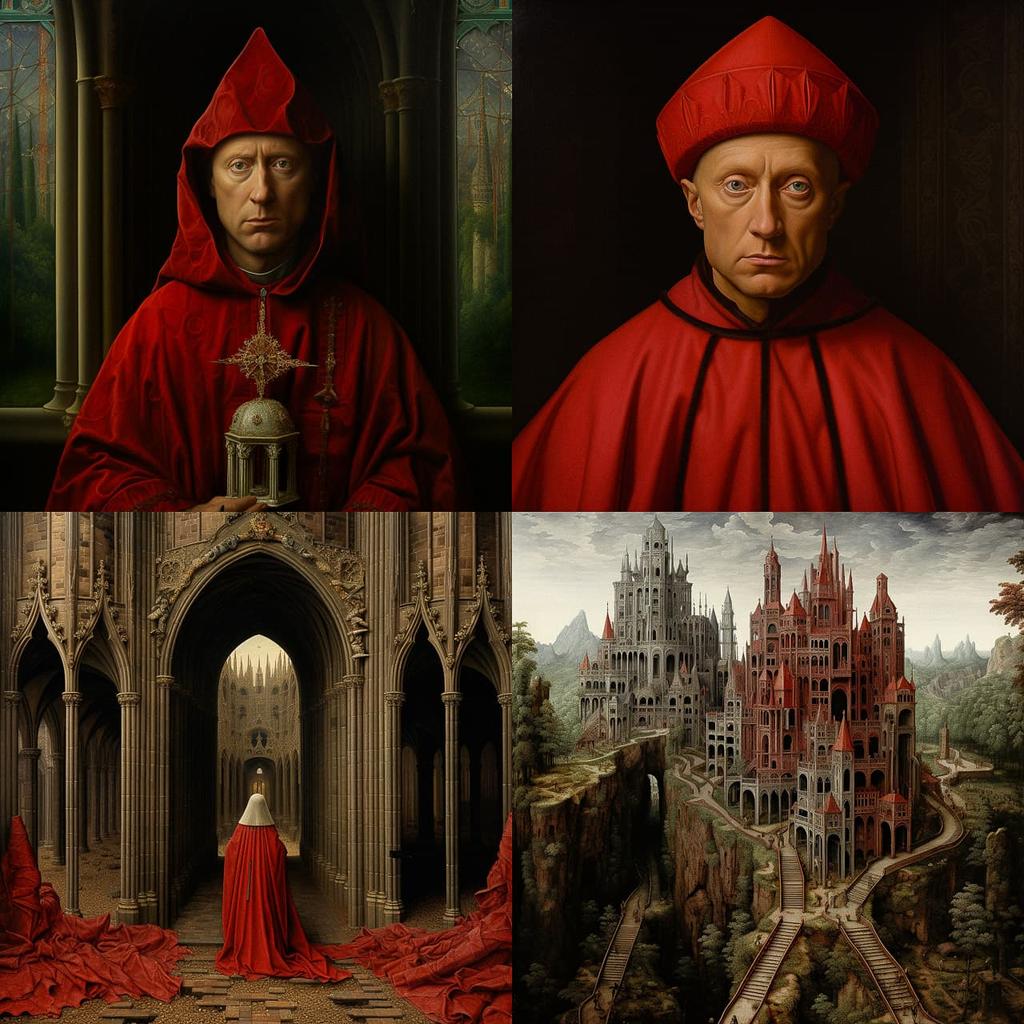 Jan Van Eyck style, Midjourney V5.2, render 1 of 4