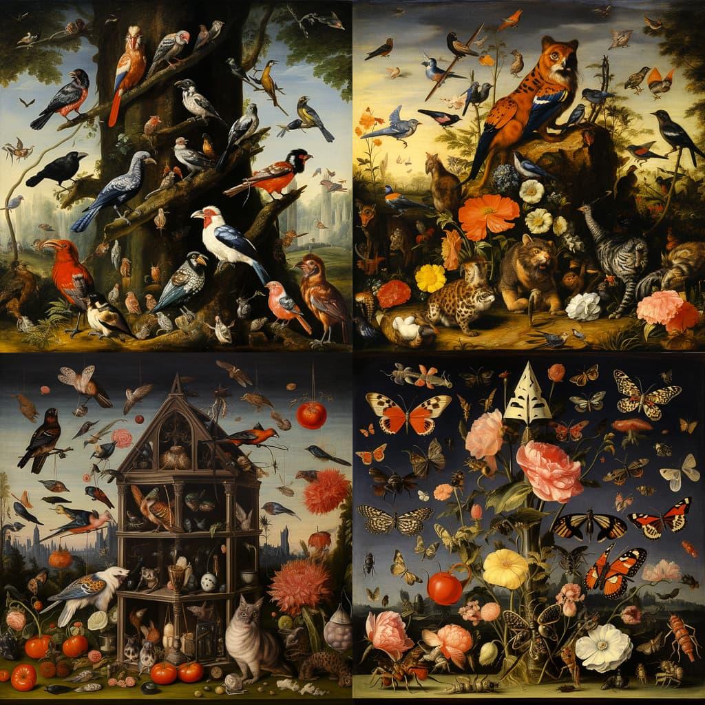 Jan van Kessel the Elder style, Midjourney V5.2, render 1 of 4