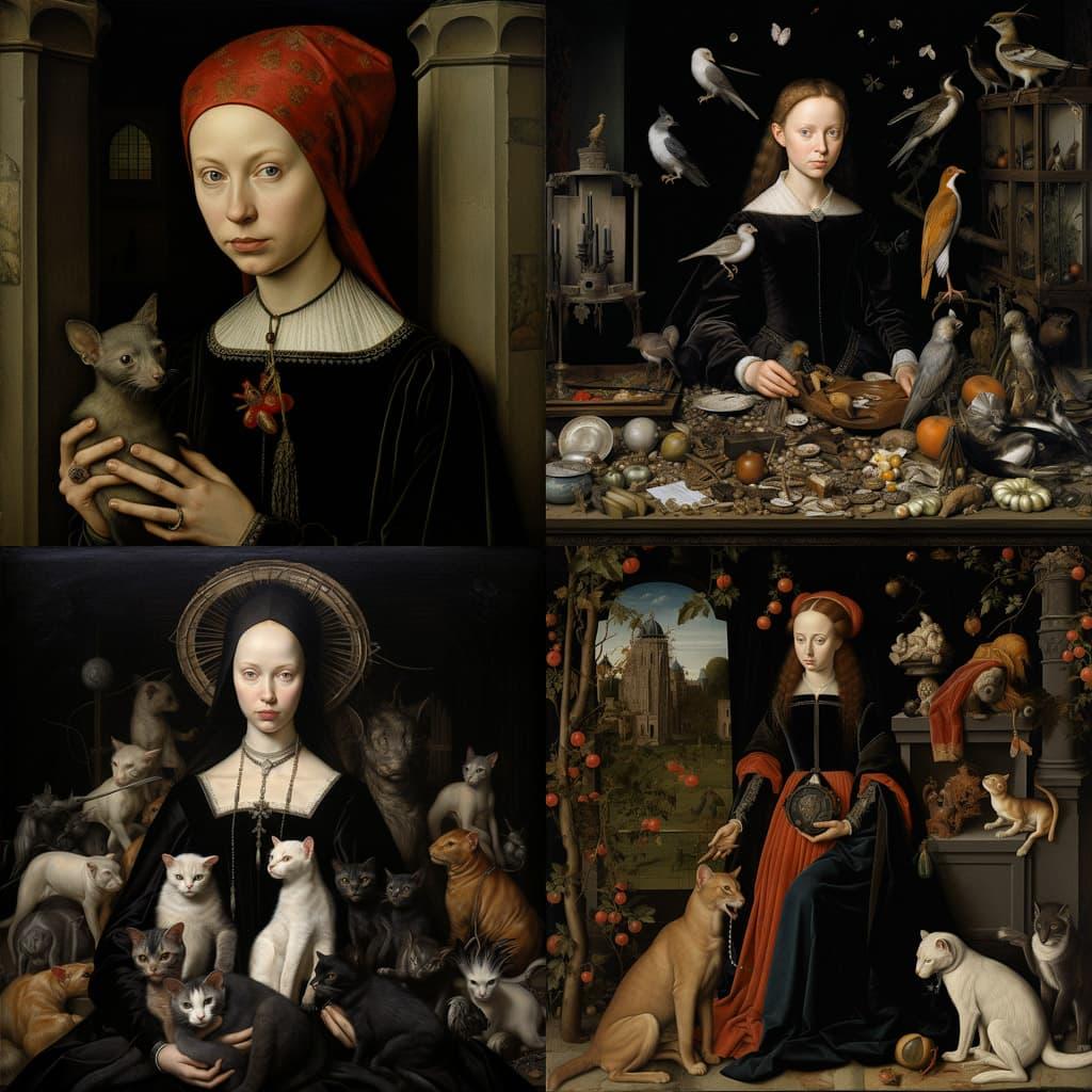 Jan van Scorel style, Midjourney V5.2, render 1 of 4