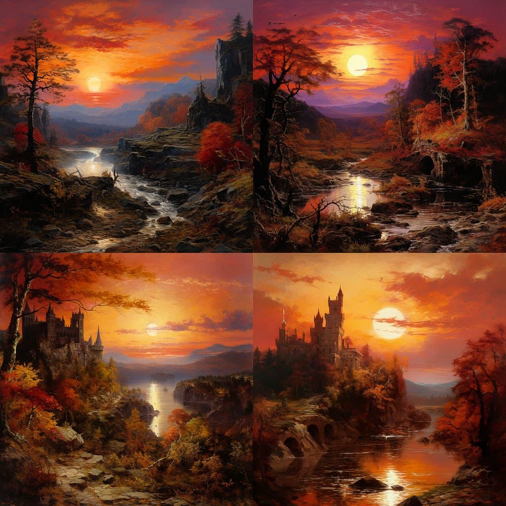 Jasper Francis Cropsey style, Midjourney V5.2, render 1 of 4