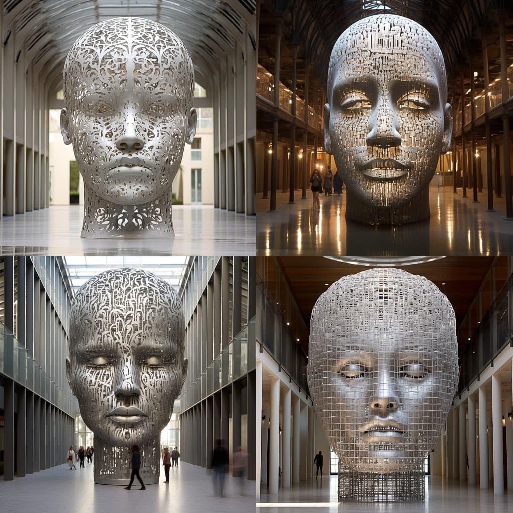 Jaume Plensa style, Midjourney V5.2, render 1 of 4