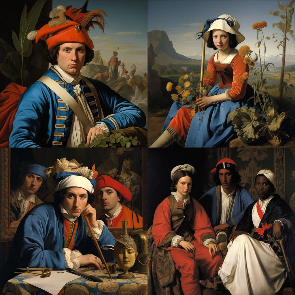 Jean Auguste Dominique Ingres style, Midjourney V5.2, render 1 of 4
