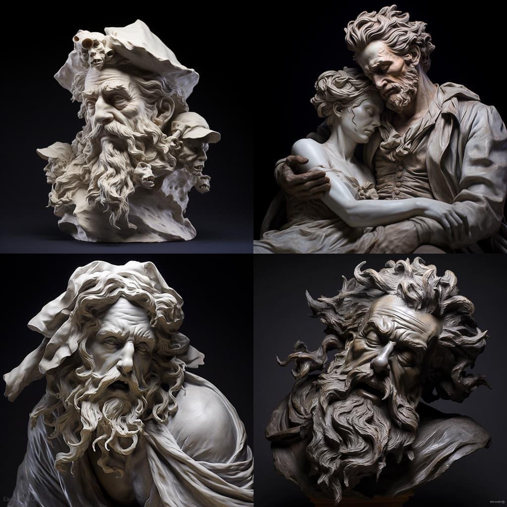Jean-Baptiste Carpeaux style, Midjourney V5.2, render 1 of 4