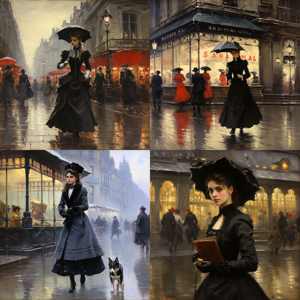 Jean Beraud style, Midjourney V5.2, render 1 of 4