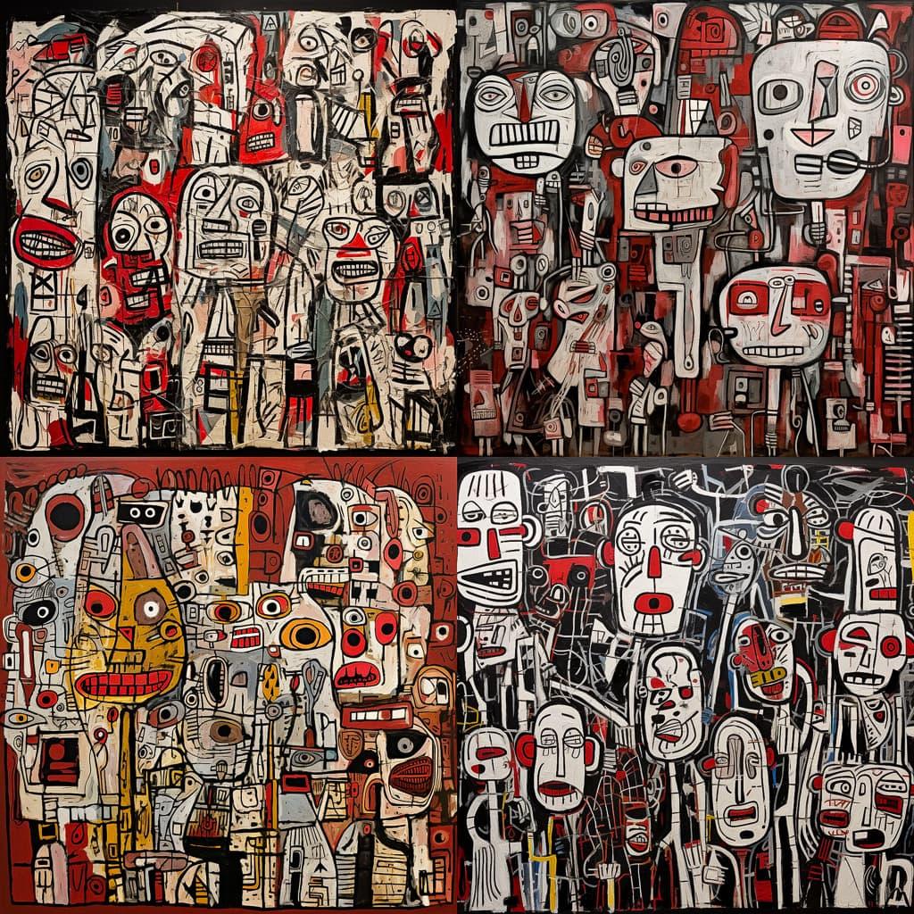 Jean Dubuffet style, Midjourney V5.2, render 1 of 4