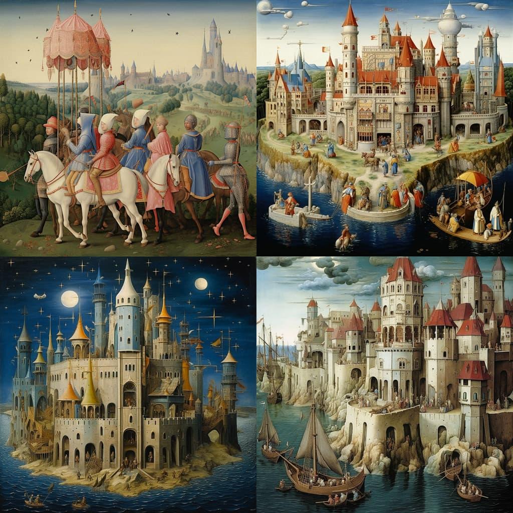 Jean Fouquet style, Midjourney V5.2, render 1 of 4