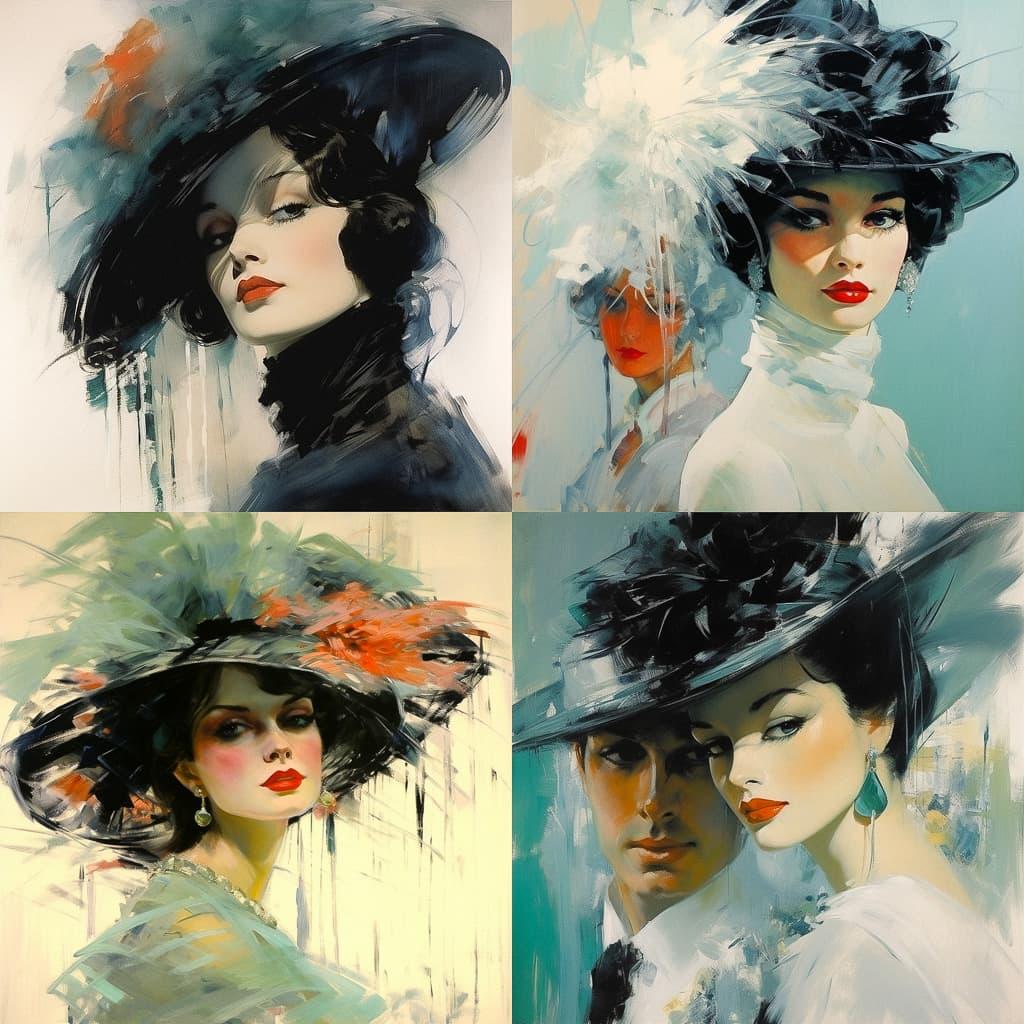 Jean-Gabriel Domergue style, Midjourney V5.2, render 1 of 4