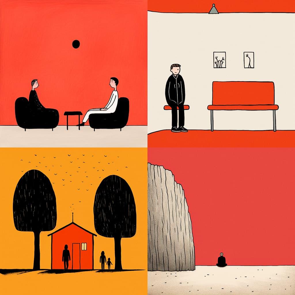 Jean Jullien style, Midjourney V5.2, render 1 of 4