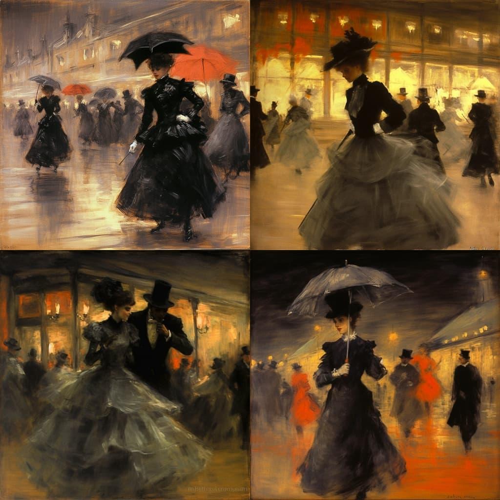 Jean-Louis Forain style, Midjourney V5.2, render 1 of 4