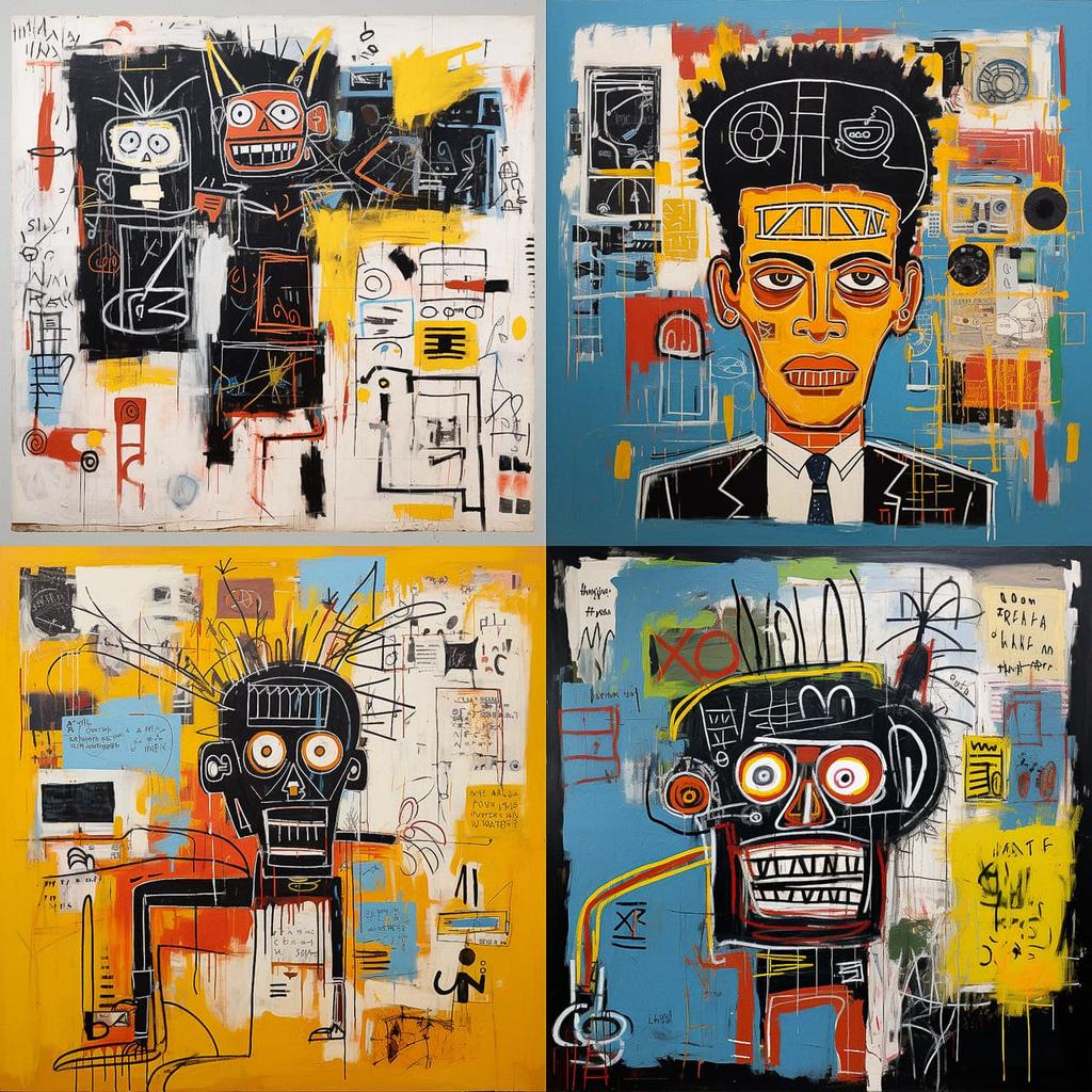 Jean-Michel Basquiat style, Midjourney V5.2, render 1 of 4