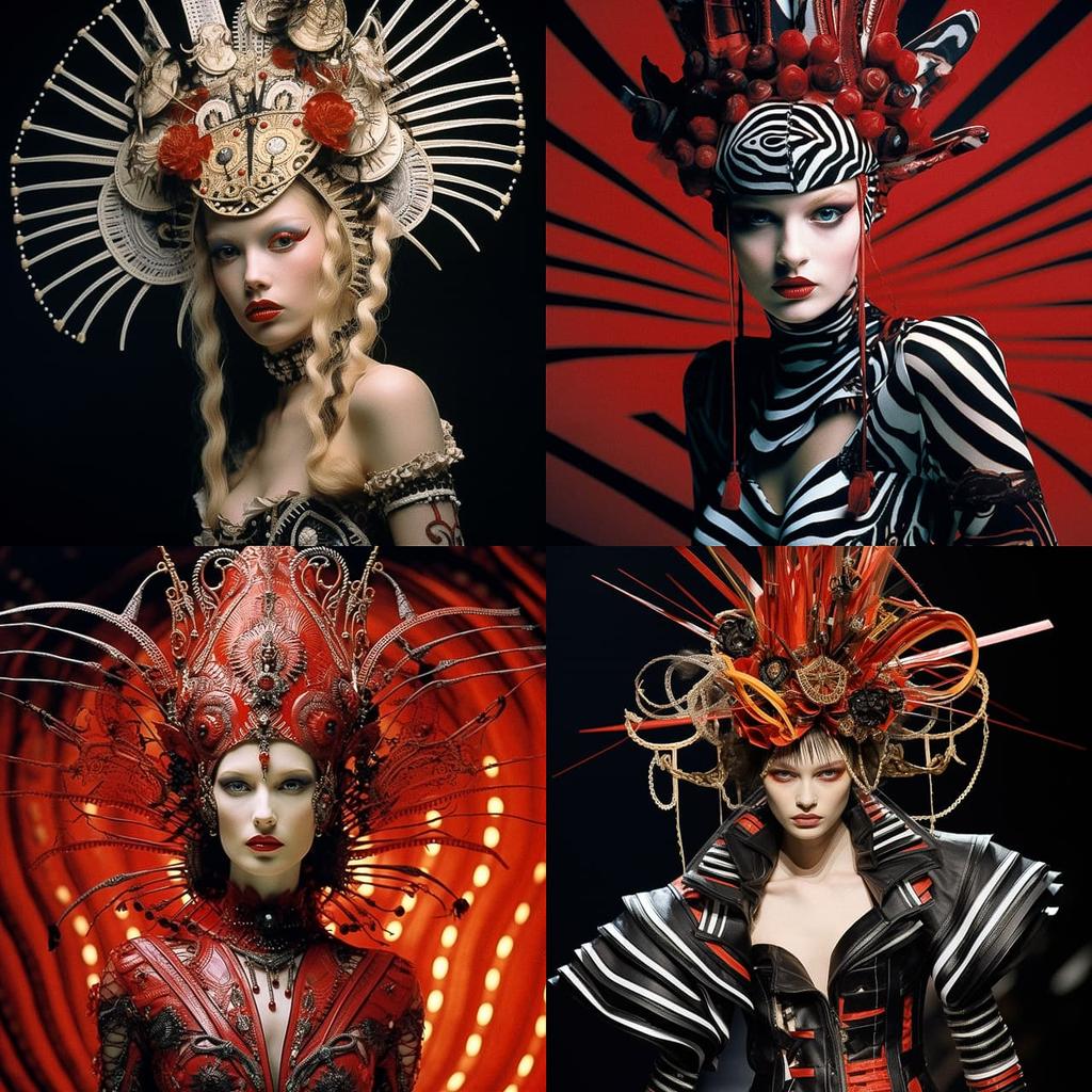Jean Paul Gaultier style, Midjourney V5.2, render 1 of 4