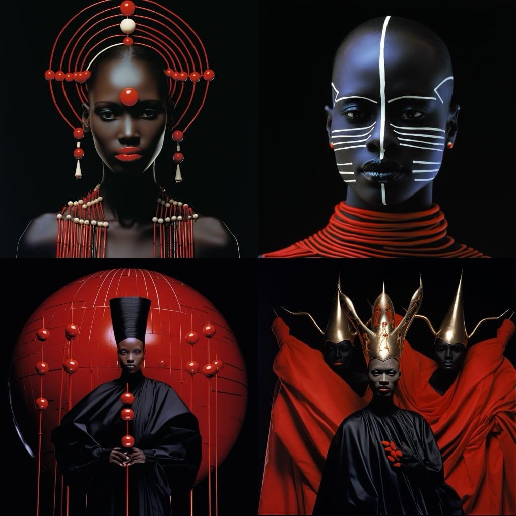 Jean-Paul Goude style, Midjourney V5.2, render 1 of 4