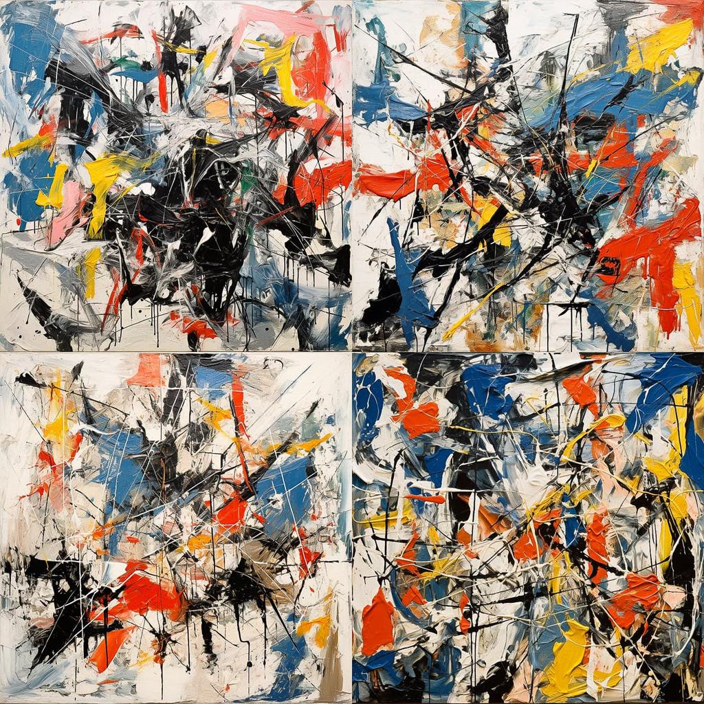 Jean-Paul Riopelle style, Midjourney V5.2, render 1 of 4