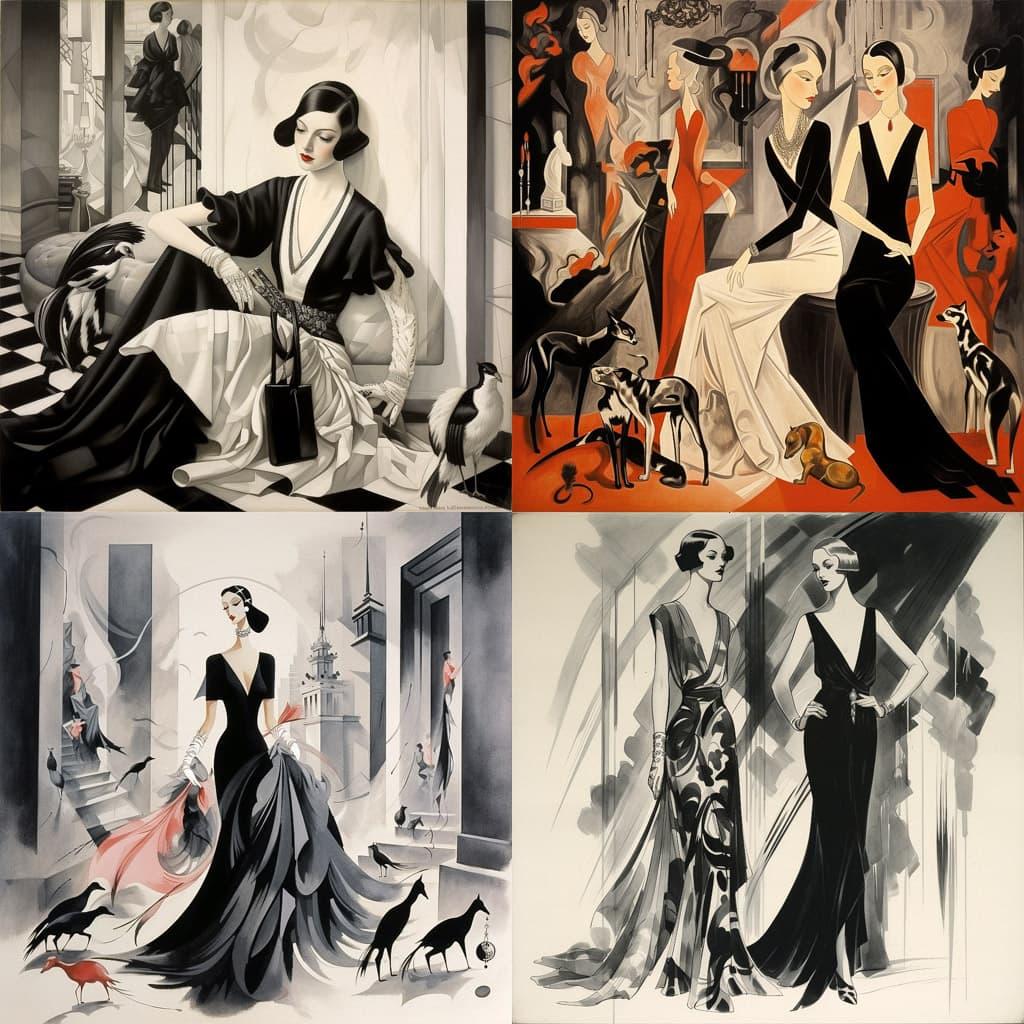 Jeanne Lanvin style, Midjourney V5.2, render 1 of 4