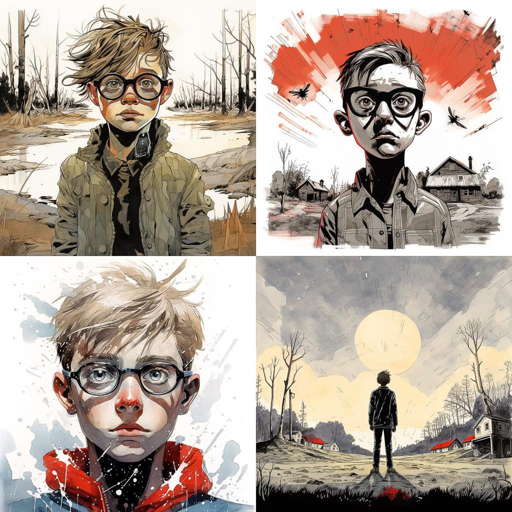 Jeff Lemire style, Midjourney V5.2, render 1 of 4