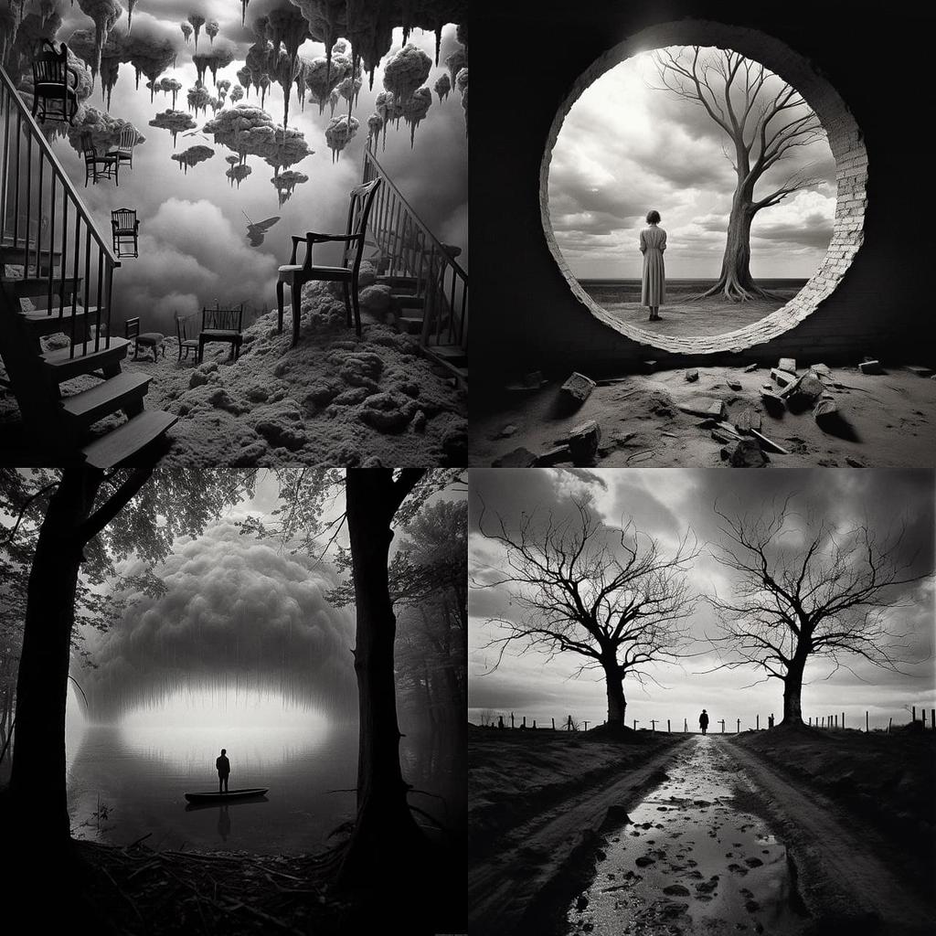 Jerry Uelsmann style, Midjourney V5.2, render 1 of 4
