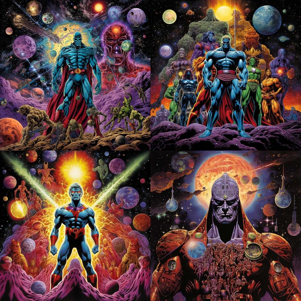 Jim Starlin style, Midjourney V5.2, render 1 of 4