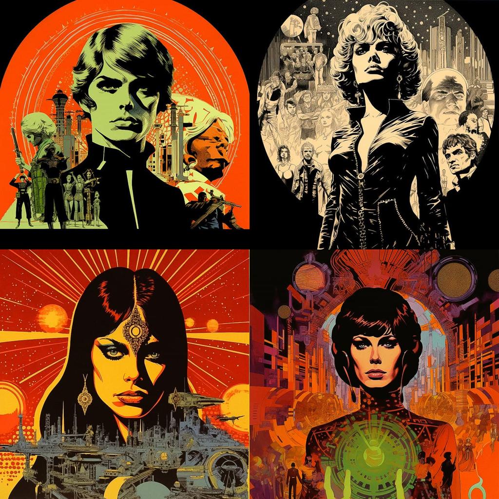 Jim Steranko style, Midjourney V5.2, render 1 of 4