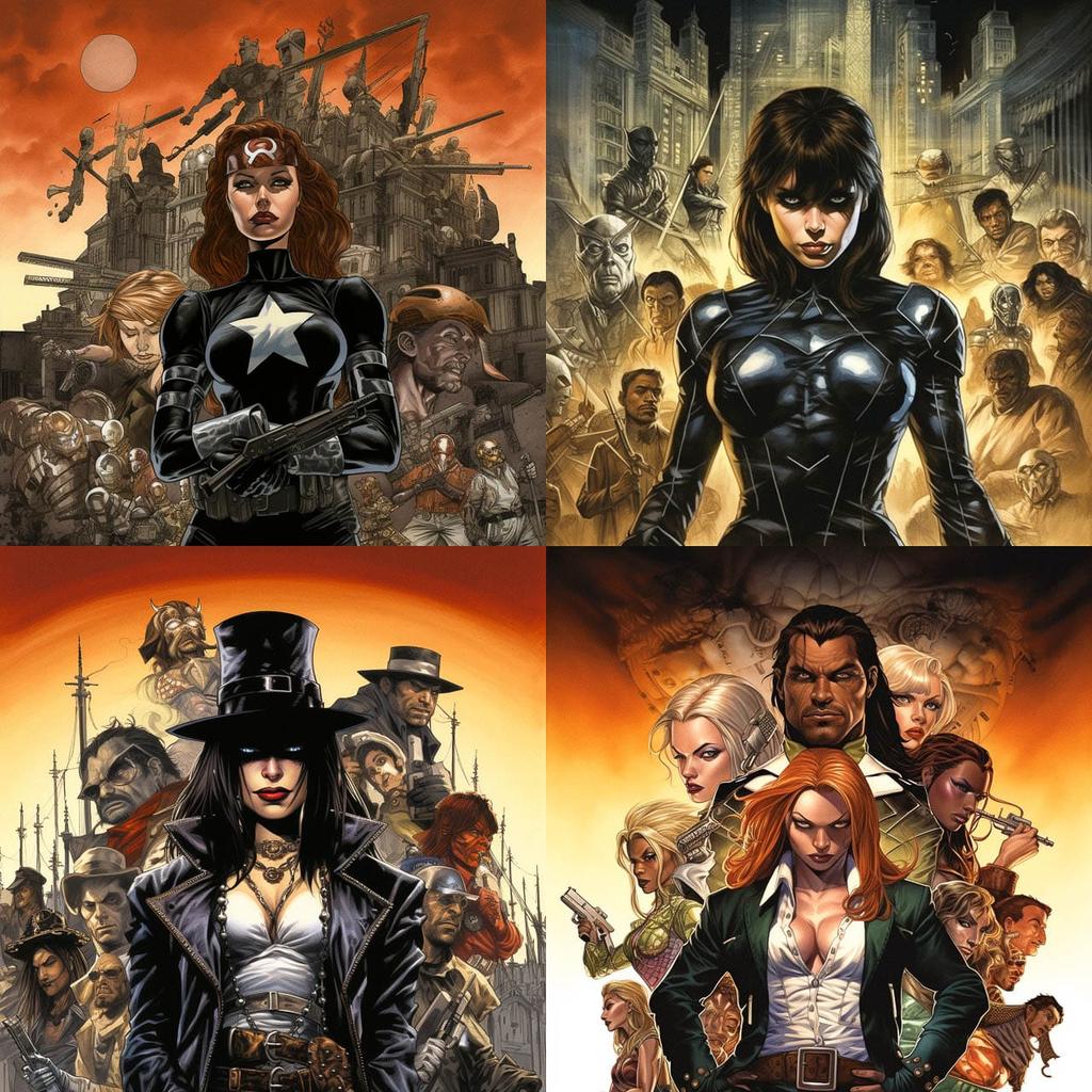 Jimmy Palmiotti style, Midjourney V5.2, render 1 of 4