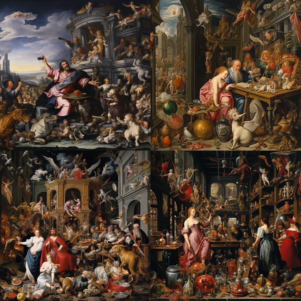 Joachim Wtewael style, Midjourney V5.2, render 1 of 4