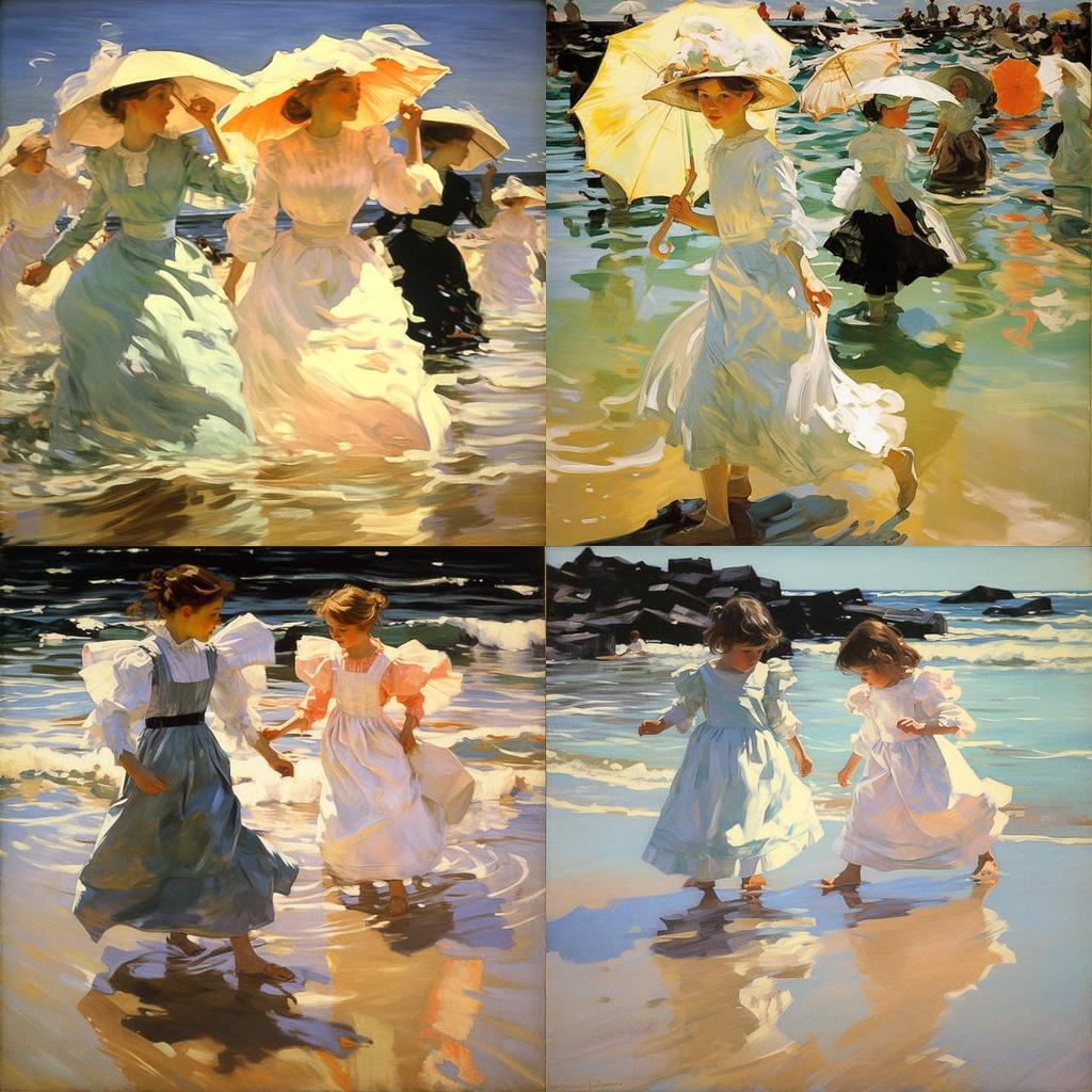 Joaquin Sorolla style, Midjourney V5.2, render 1 of 4