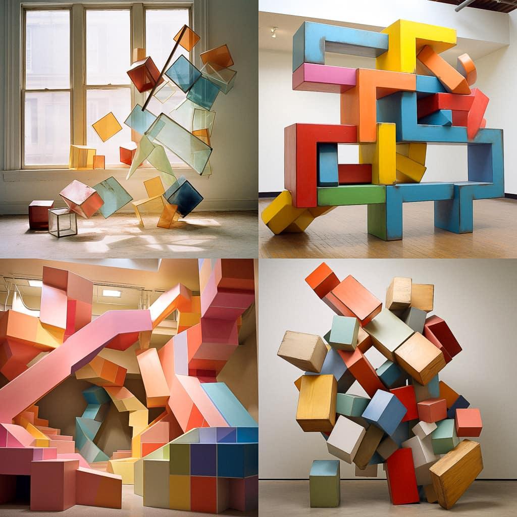 Joel Shapiro style, Midjourney V5.2, render 1 of 4