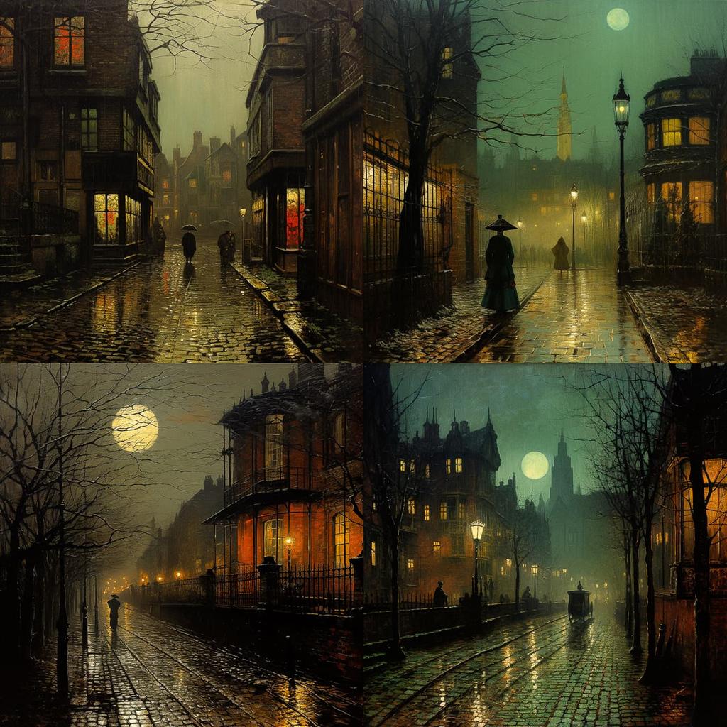 John Atkinson Grimshaw style, Midjourney V5.2, render 1 of 4
