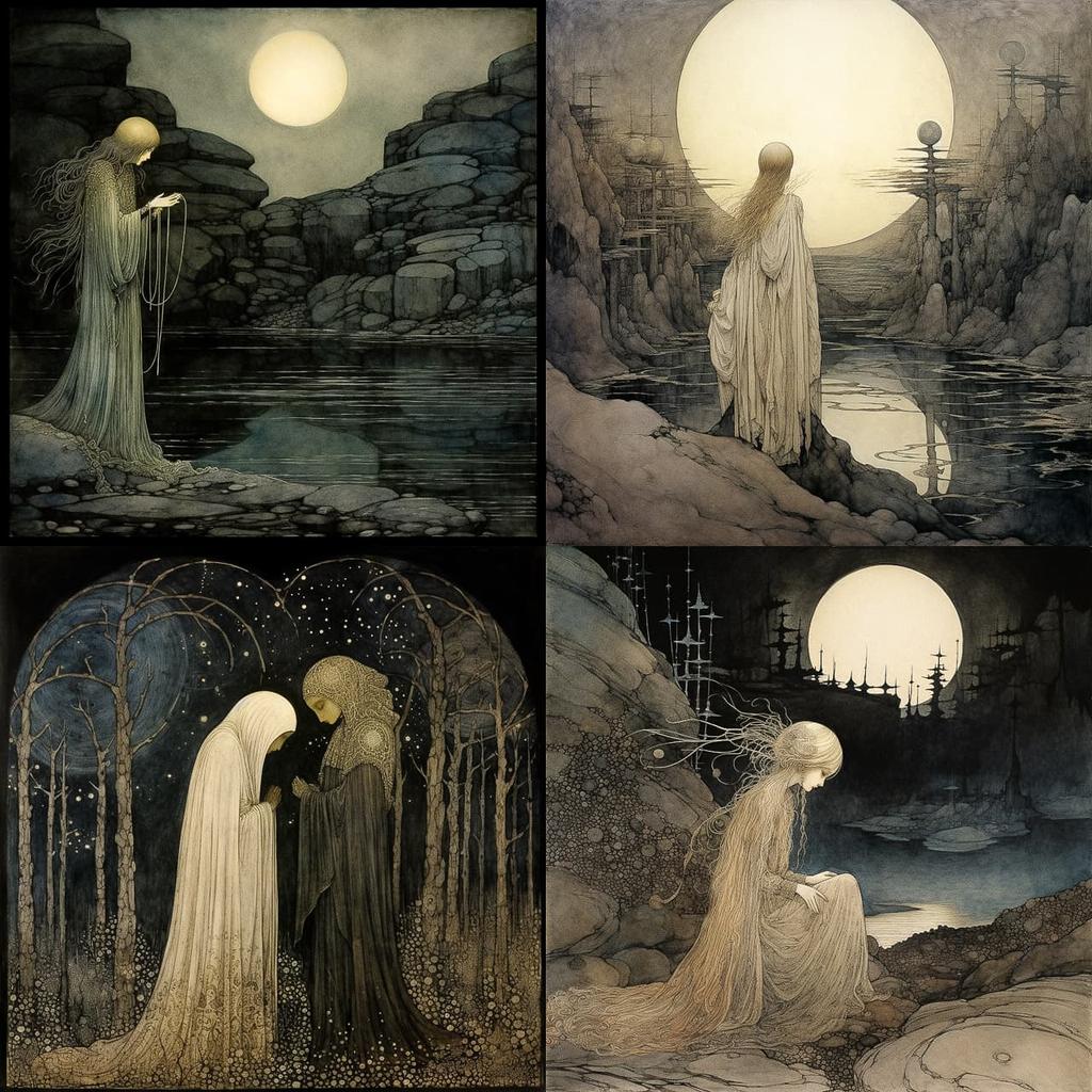 John Bauer style, Midjourney V5.2, render 1 of 4