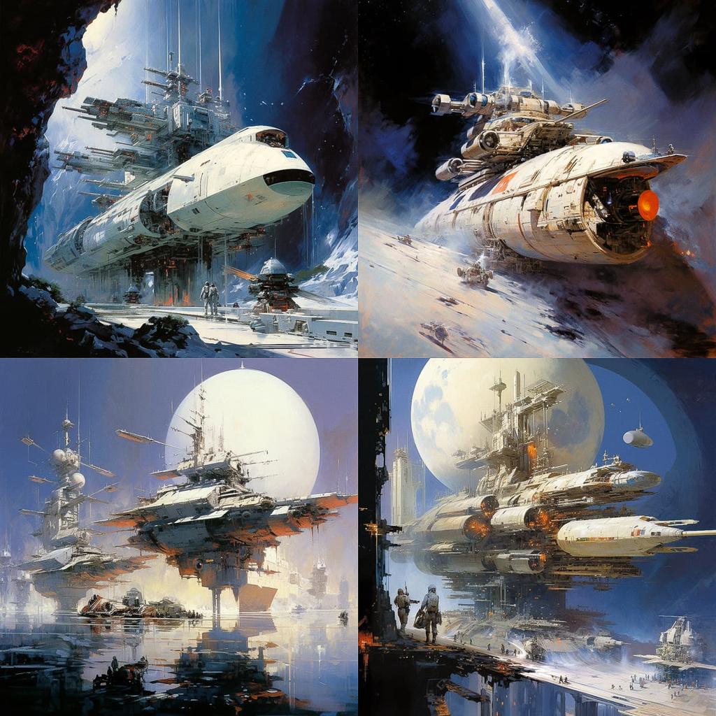 John Berkey style, Midjourney V5.2, render 1 of 4