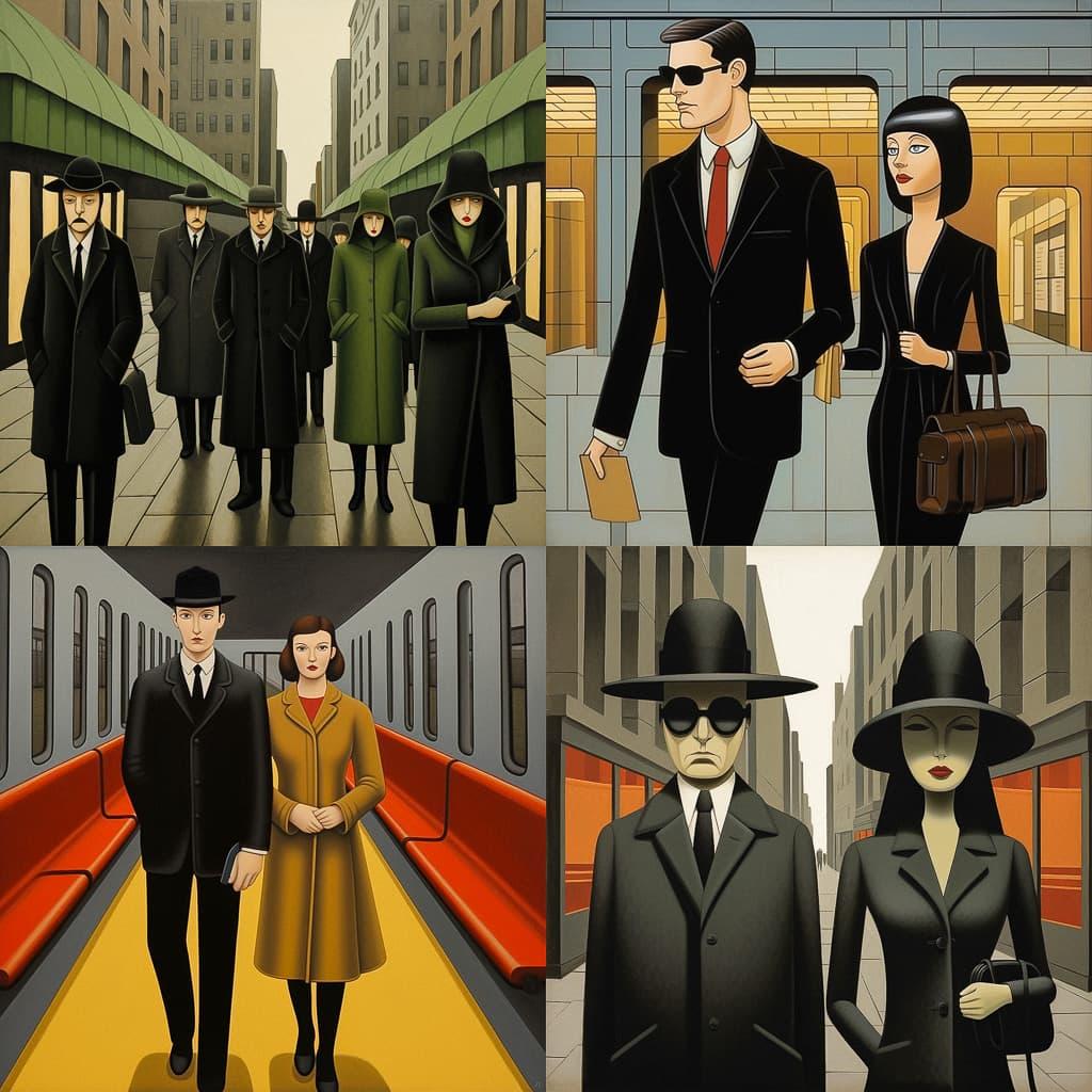 John Brack style, Midjourney V5.2, render 1 of 4