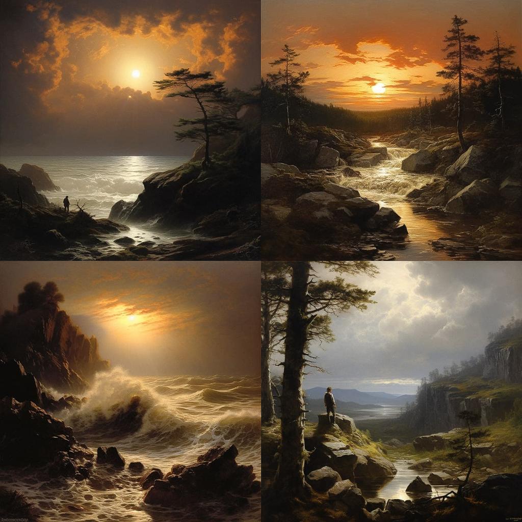 John Frederick Kensett style, Midjourney V5.2, render 1 of 4