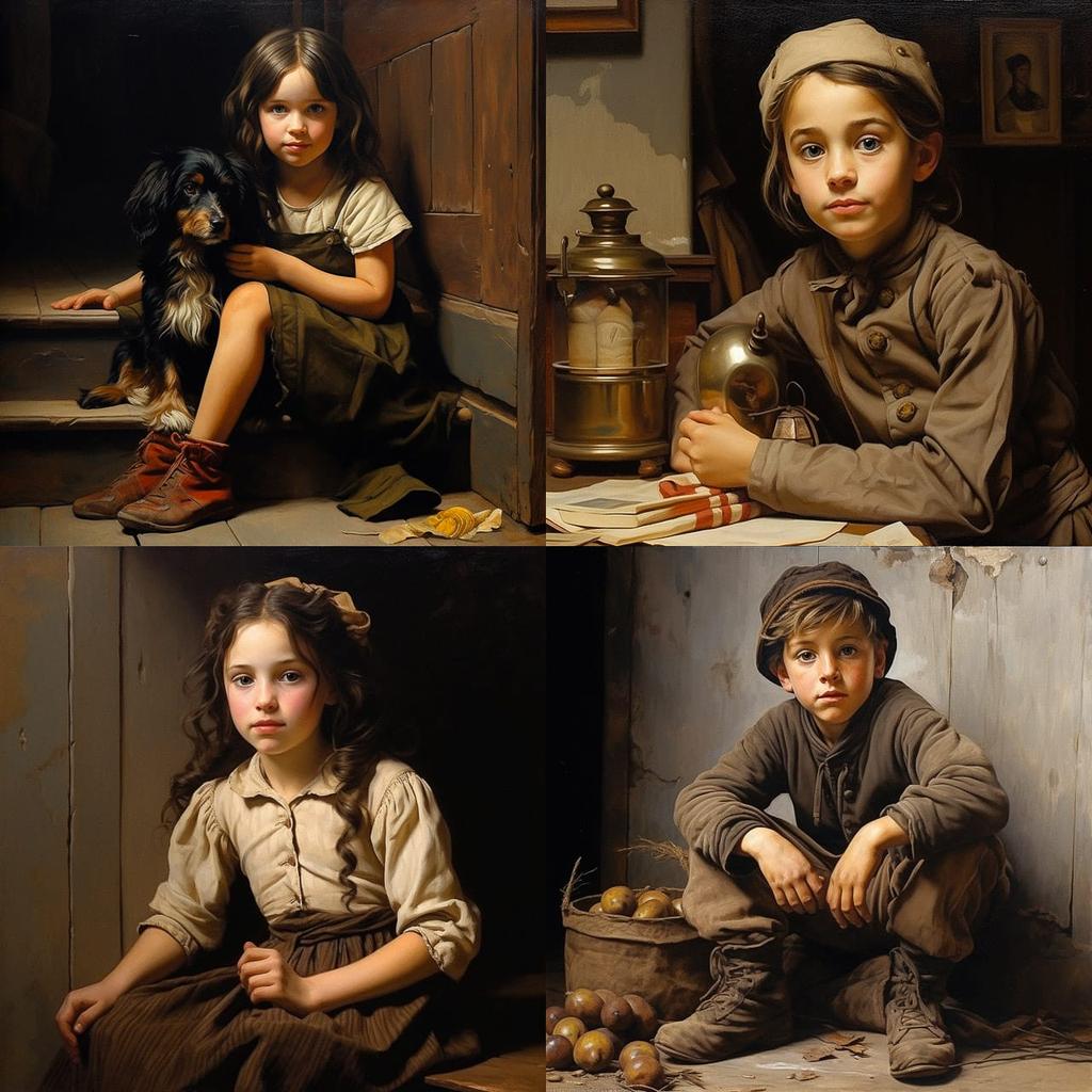 John George Brown style, Midjourney V5.2, render 1 of 4