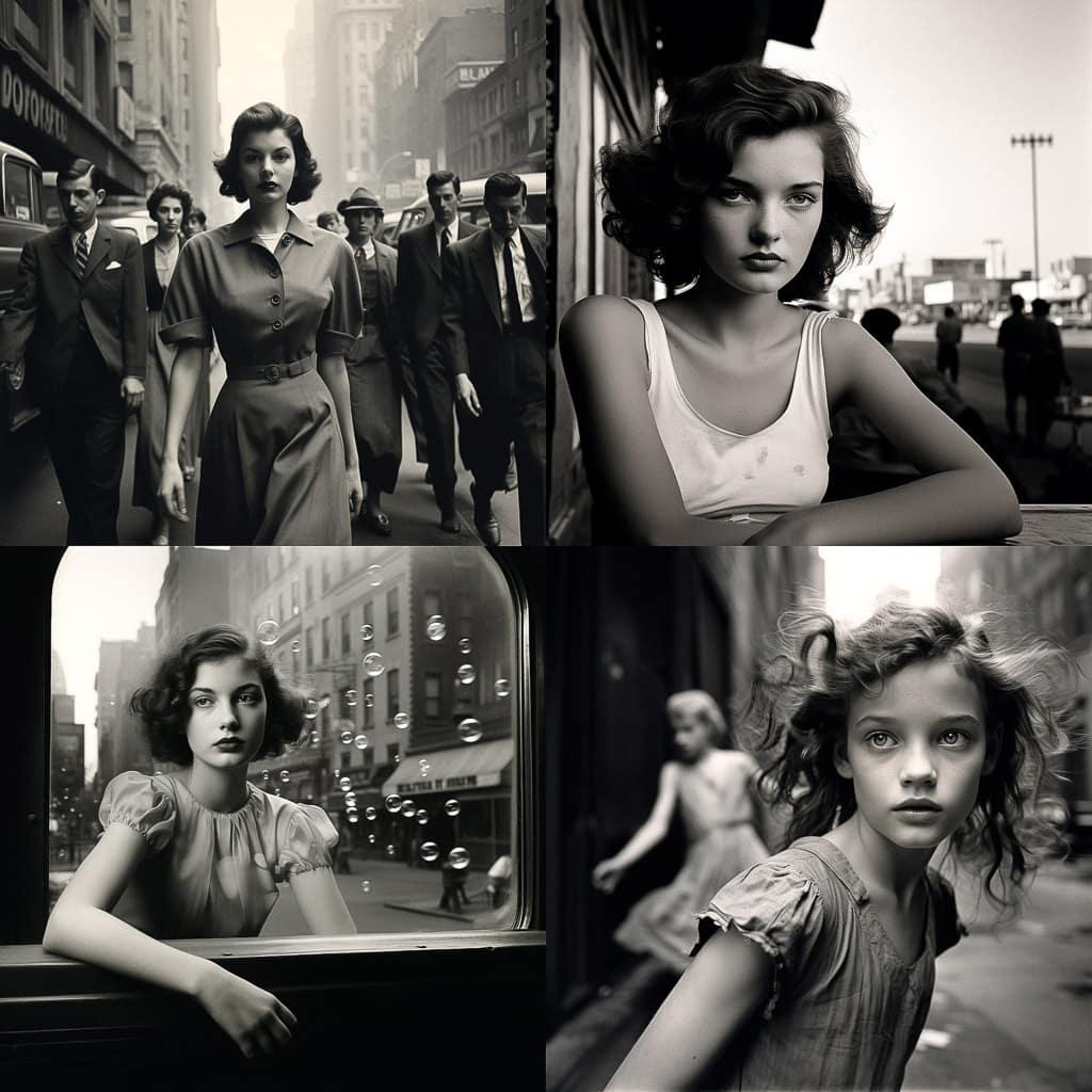 John Gutmann style, Midjourney V5.2, render 1 of 4