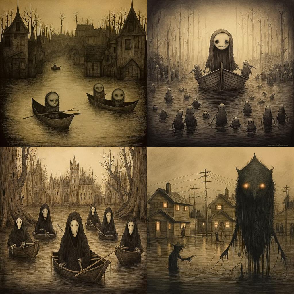 John Kenn Mortensen style, Midjourney V5.2, render 1 of 4