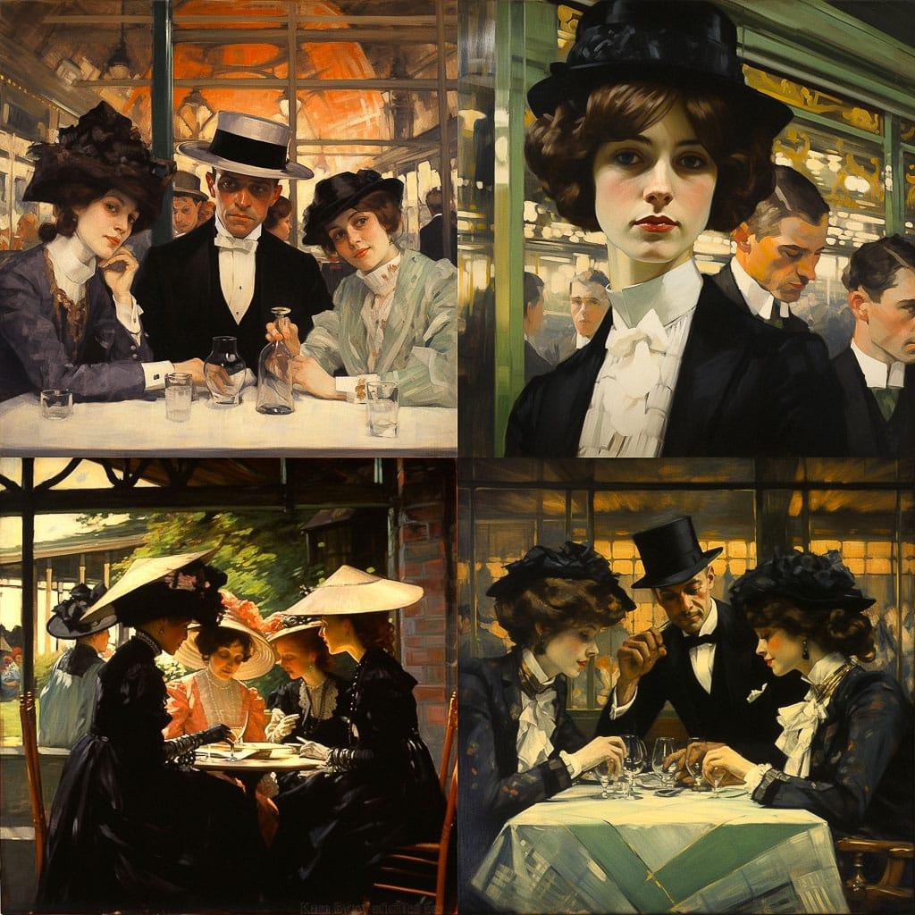 John Lavery style, Midjourney V5.2, render 1 of 4