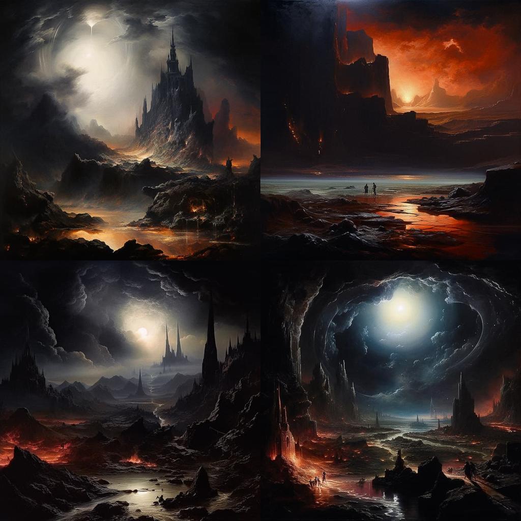 John Martin style, Midjourney V5.2, render 1 of 4