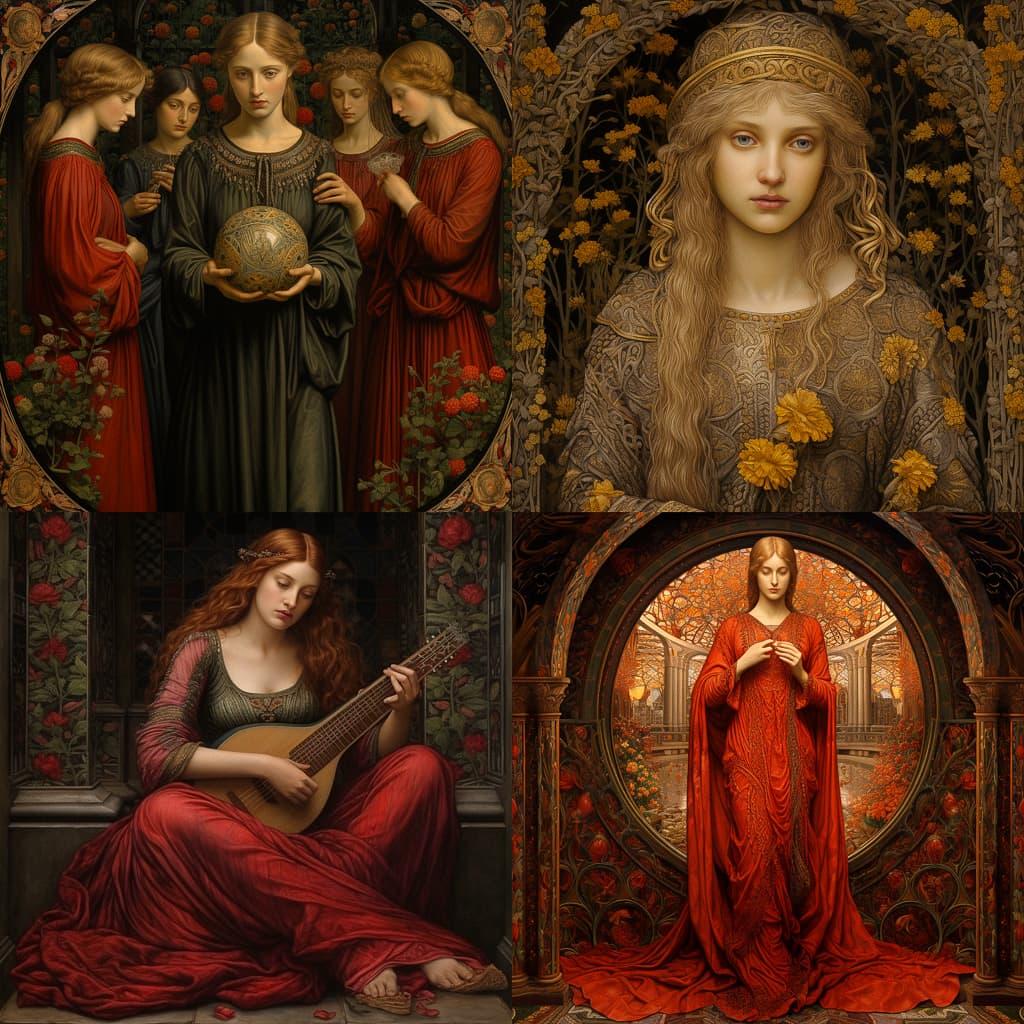 John Melhuish Strudwick style, Midjourney V5.2, render 1 of 4