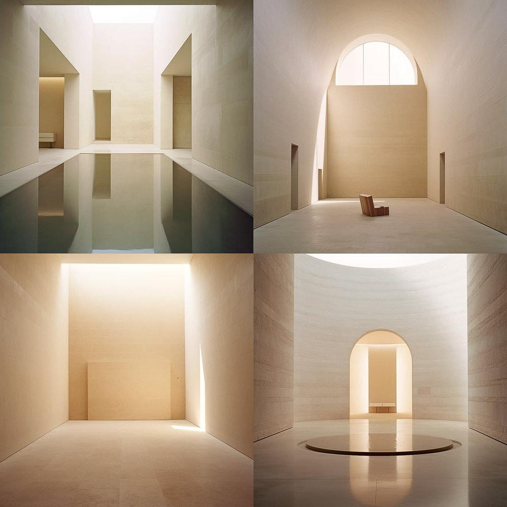 John Pawson style, Midjourney V5.2, render 1 of 4