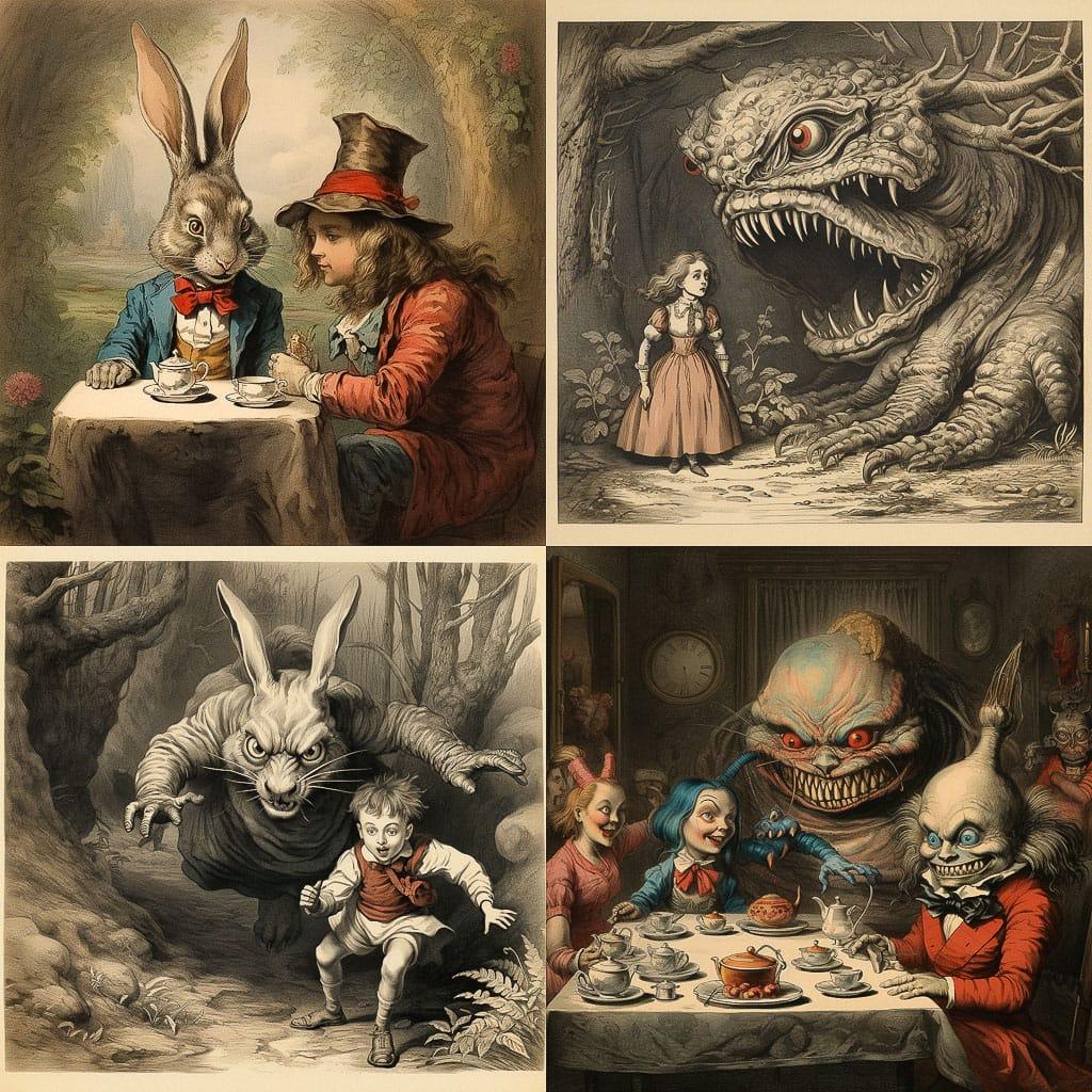 John Tenniel style, Midjourney V5.2, render 1 of 4