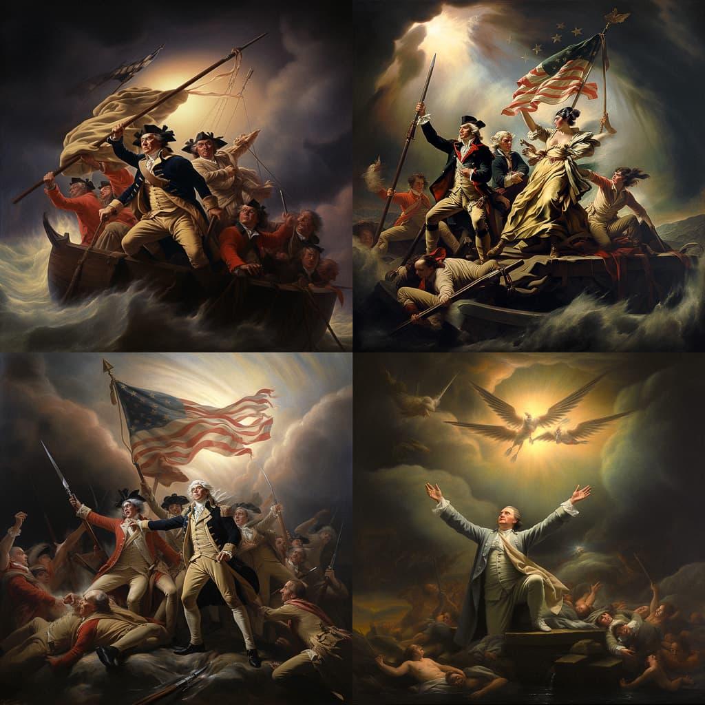 John Trumbull style, Midjourney V5.2, render 1 of 4