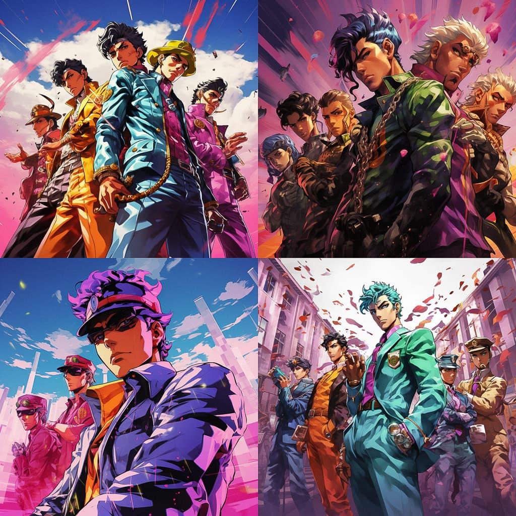 JoJos Bizarre Adventure style, Midjourney V5.2, render 1 of 4