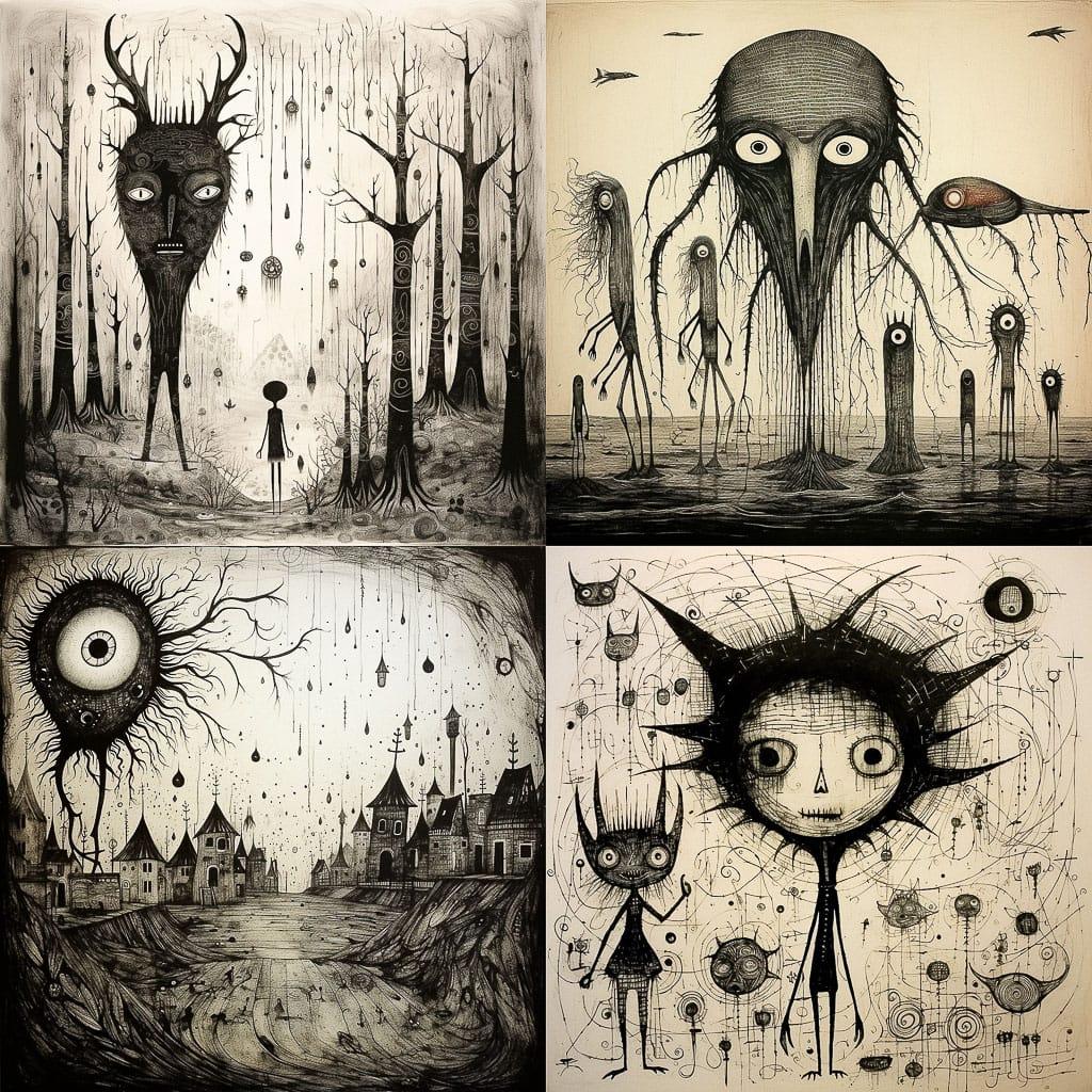 Jon Carling style, Midjourney V5.2, render 1 of 4
