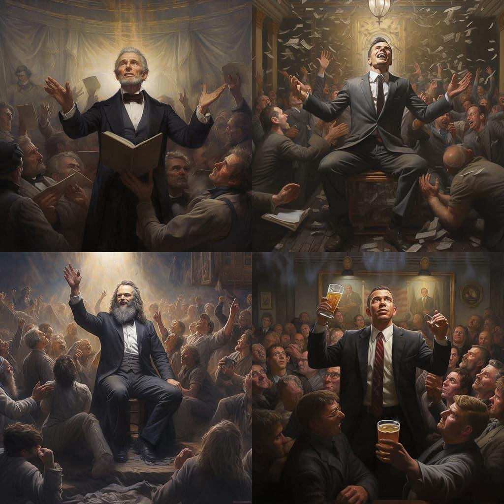 Jon McNaughton style, Midjourney V5.2, render 1 of 4